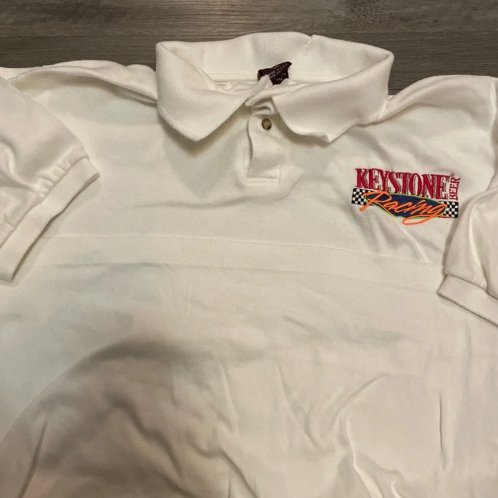 Vintage The Natural Keystone Beer Racing Polo Shirt Mens XL 90s Made in USA - Picture 2 of 6